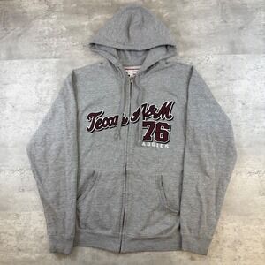 American Classic Texas A&M Aggies Full Zip Hoodie Gray Mens Medium Varsity 76